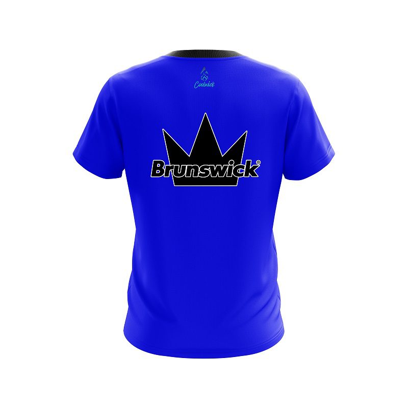 Brunswick Plain Blue CoolWick Bowling Jersey - Image 2