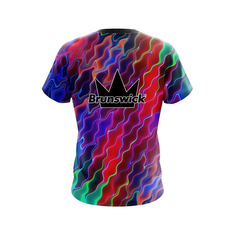 Brunswick Psychedelic Electric Wave CoolWick Bowling Jersey - Image 2