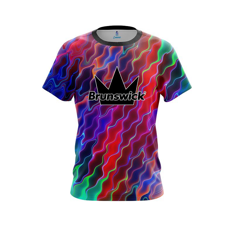 Brunswick Psychedelic Electric Wave CoolWick Bowling Jersey