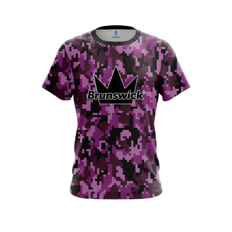 Brunswick Digital Camo Purple CoolWick Bowling Jersey