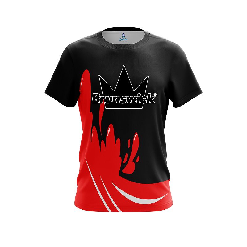 Brunswick Red  Splash CoolWick Bowling Jersey
