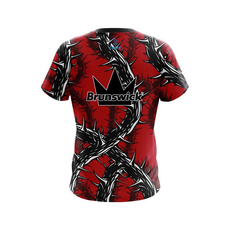 Brunswick Rock And Roll Red Thorns CoolWick Bowling Jersey - Image 2