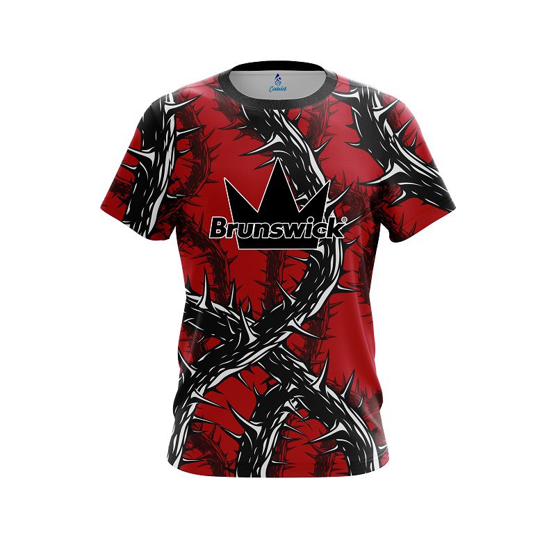 Brunswick Rock And Roll Red Thorns CoolWick Bowling Jersey