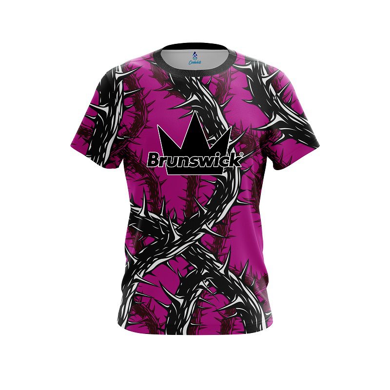 Brunswick Rock And Roll Pink Thorns CoolWick Bowling Jersey