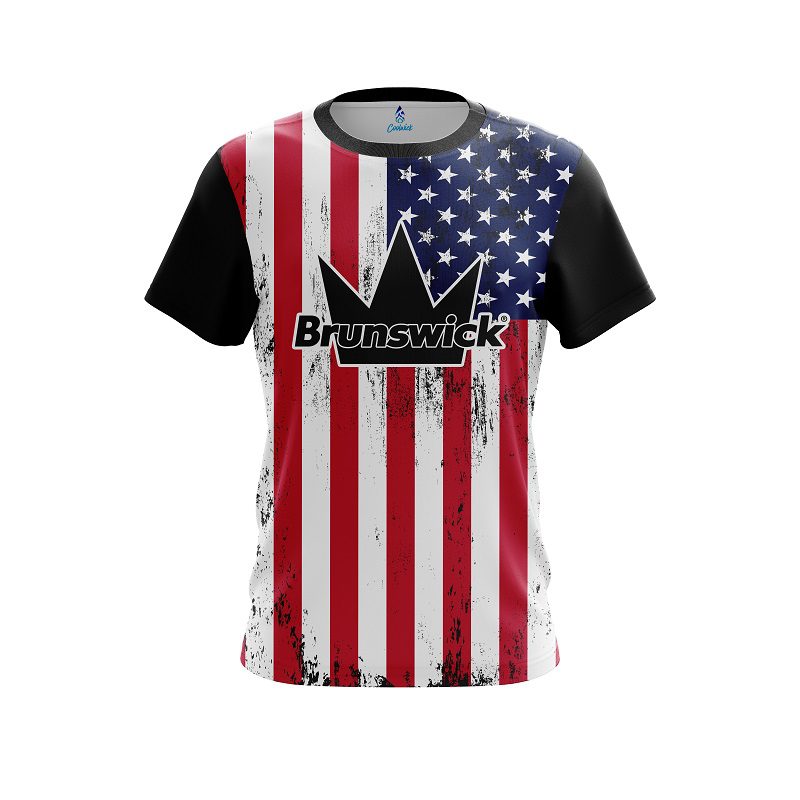 Brunswick USA Flag CoolWick Bowling Jersey
