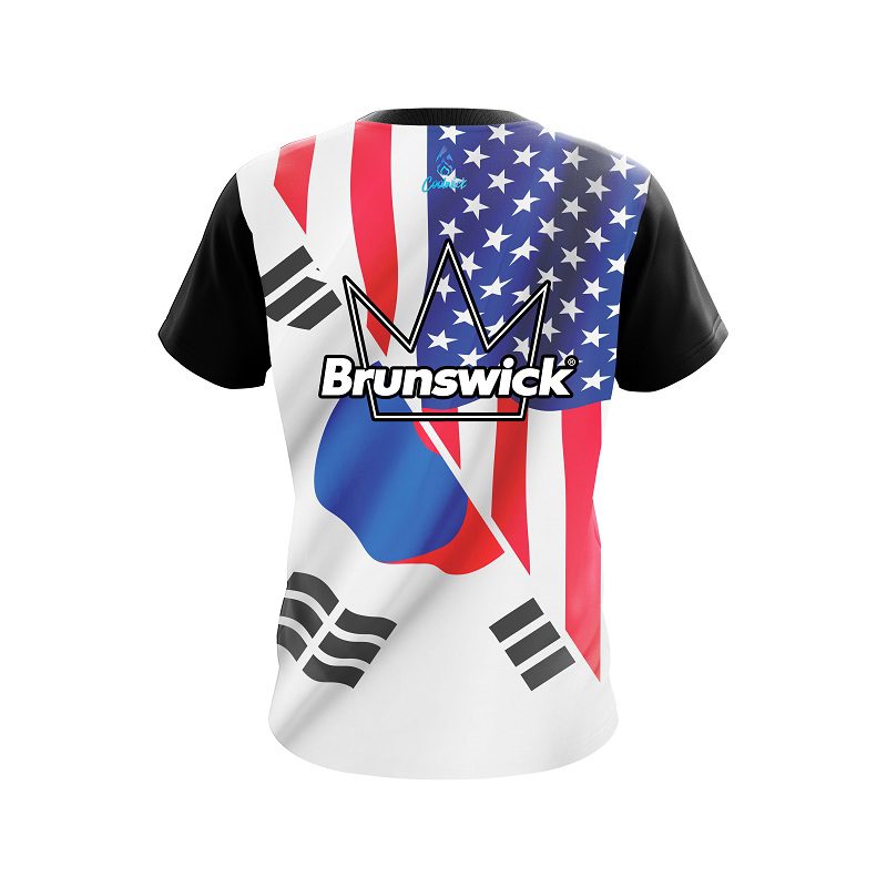 Brunswick USA South Korea Flag CoolWick Bowling Jersey - Image 2