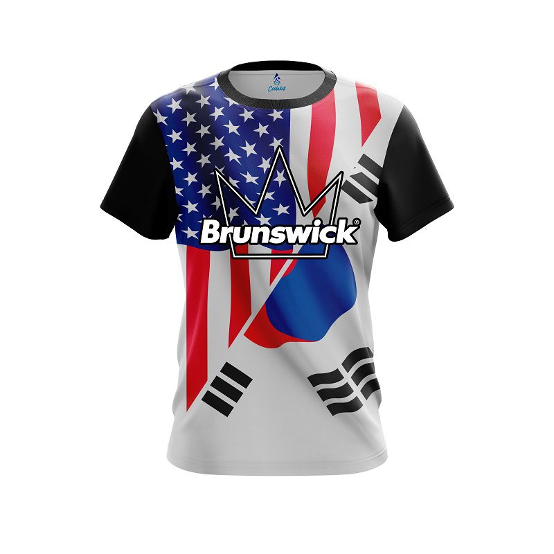 Brunswick USA South Korea Flag CoolWick Bowling Jersey