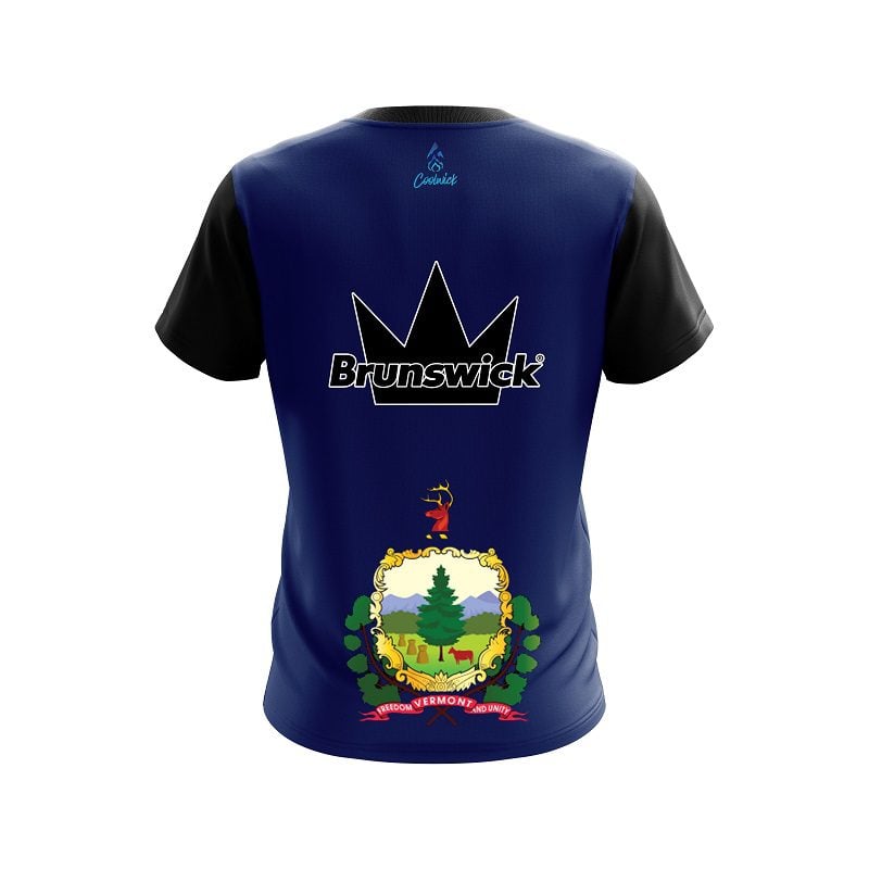 Brunswick Vermont Flag CoolWick Bowling Jersey - Image 2