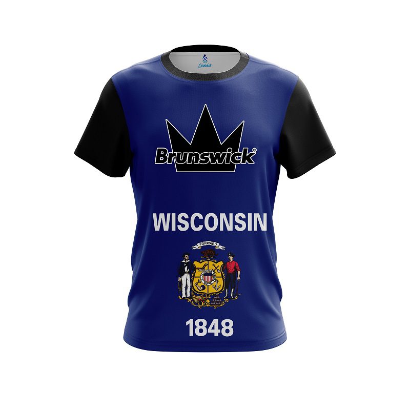 Brunswick Wisconsin Flag CoolWick Bowling Jersey