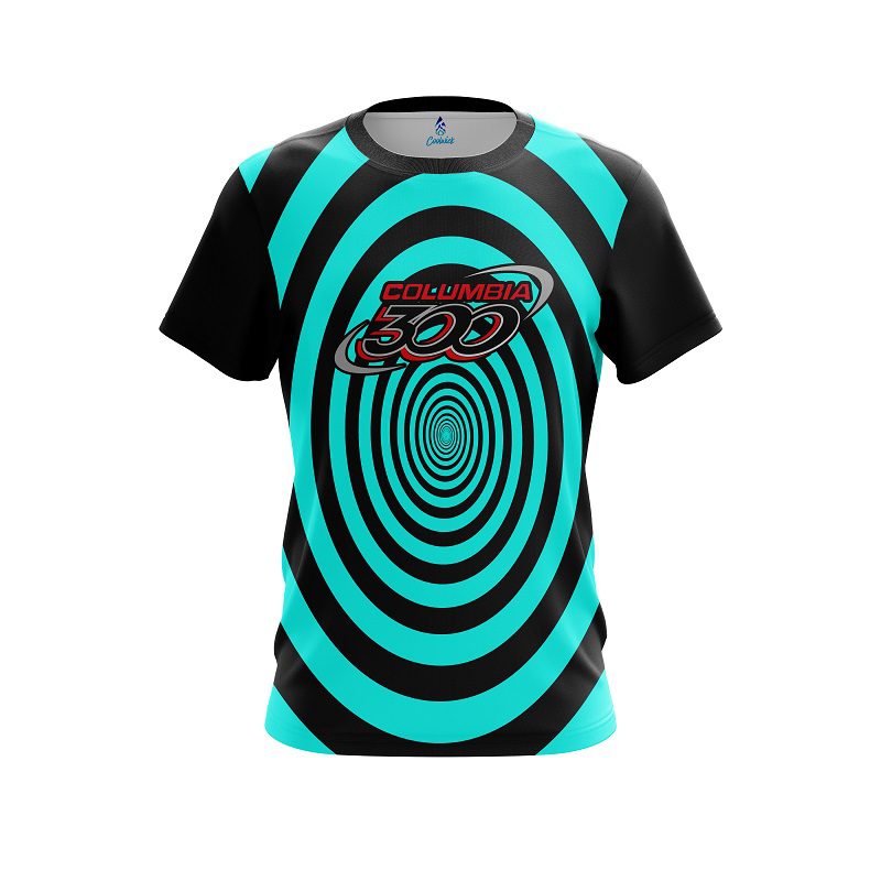 Columbia 300 Aqua Swirl CoolWick Bowling Jersey