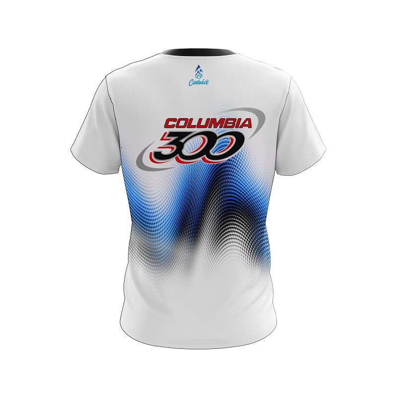Columbia 300 Blue Print CoolWick Bowling Jersey - Image 2