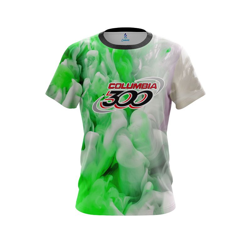 Columbia 300 Green Clouds CoolWick Bowling Jersey