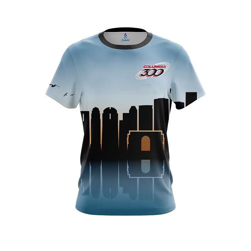 Columbia 300 Houston Skyline  CoolWick Bowling Jersey