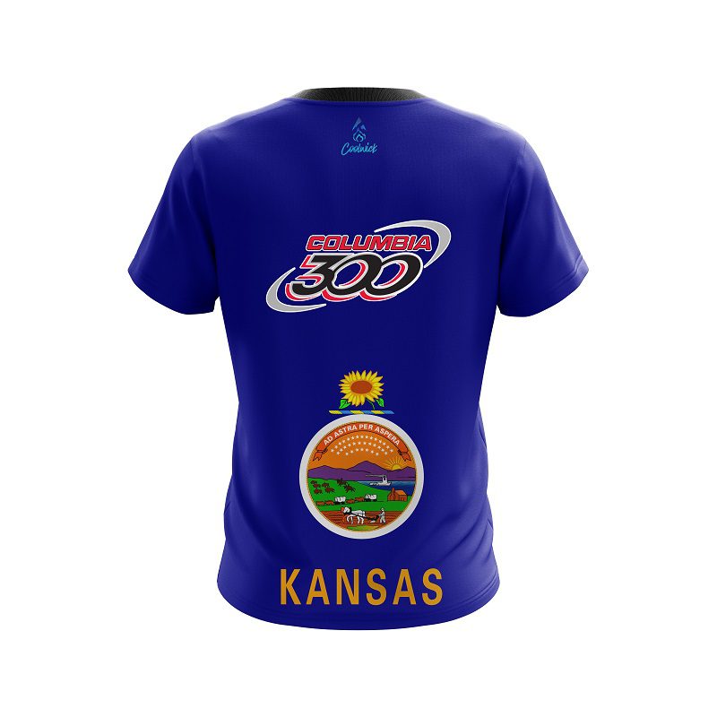 Columbia 300 Kansas Flag CoolWick Bowling Jersey - Image 2