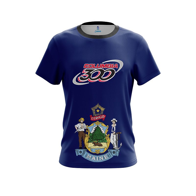 Columbia 300 Maine Flag CoolWick Bowling Jersey