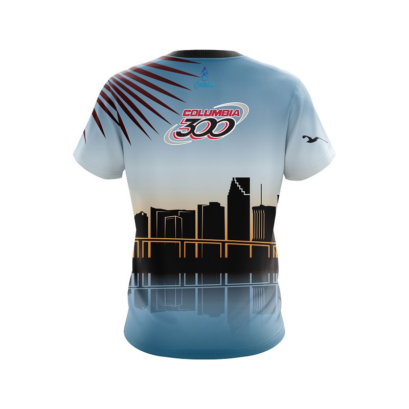 Columbia Tropical Miami Skyline CoolWick Bowling Jersey - Image 2