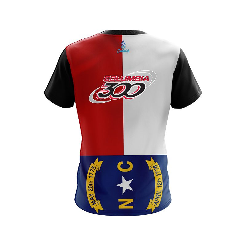 Columbia 300 North Carolina Flag CoolWick Bowling Jersey - Image 2