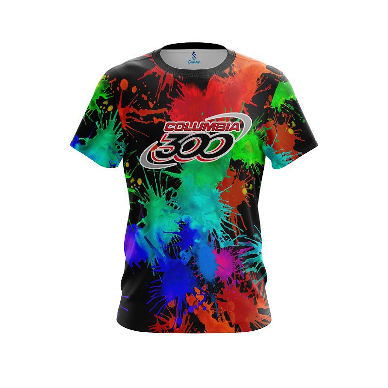 Columbia 300 Paint Splatter CoolWick Bowling Jersey