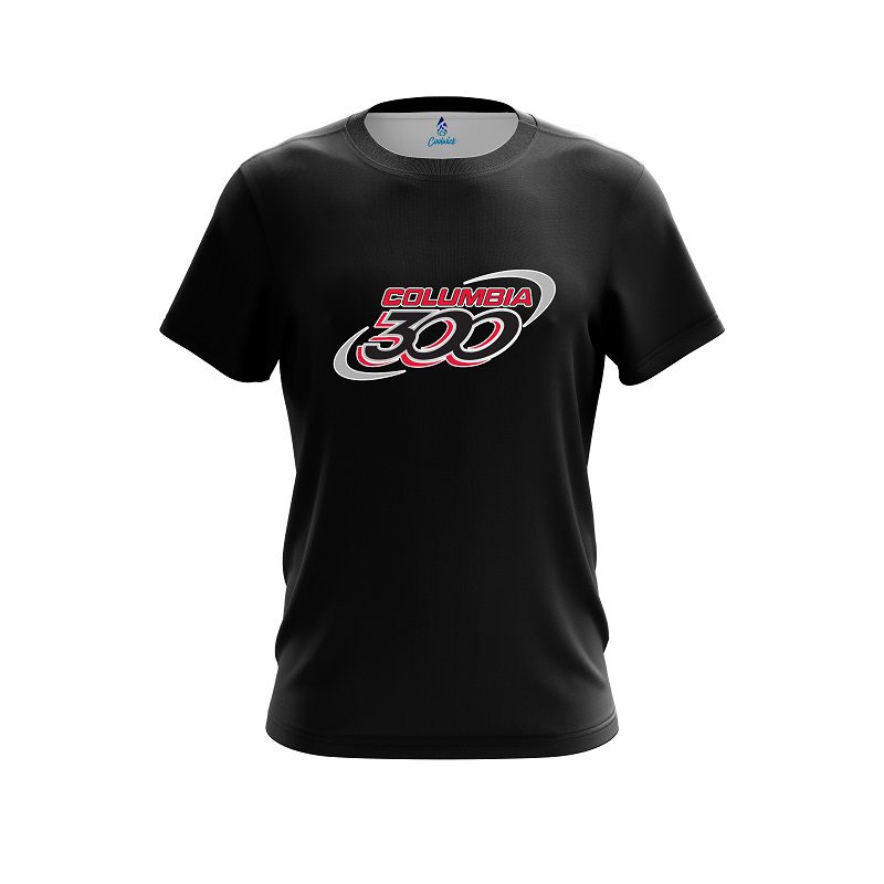 Columbia 300 Plain Black CoolWick Bowling Jersey