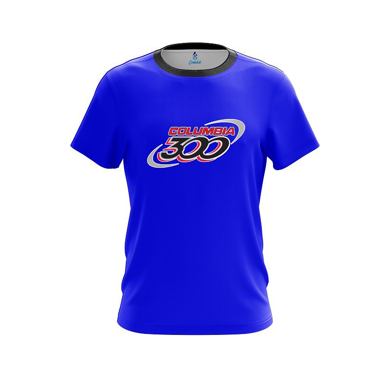 Columbia 300 Plain Blue CoolWick Bowling Jersey