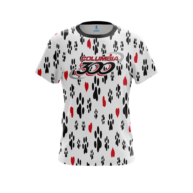 Columbia 300 Puppy Love White CoolWick Bowling Jersey