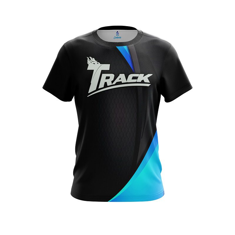Track Carbon Aqua Swirl CoolWick Bowling Jersey