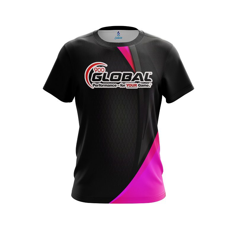 900 Global Carbon Pink Swirl CoolWick Bowling Jersey