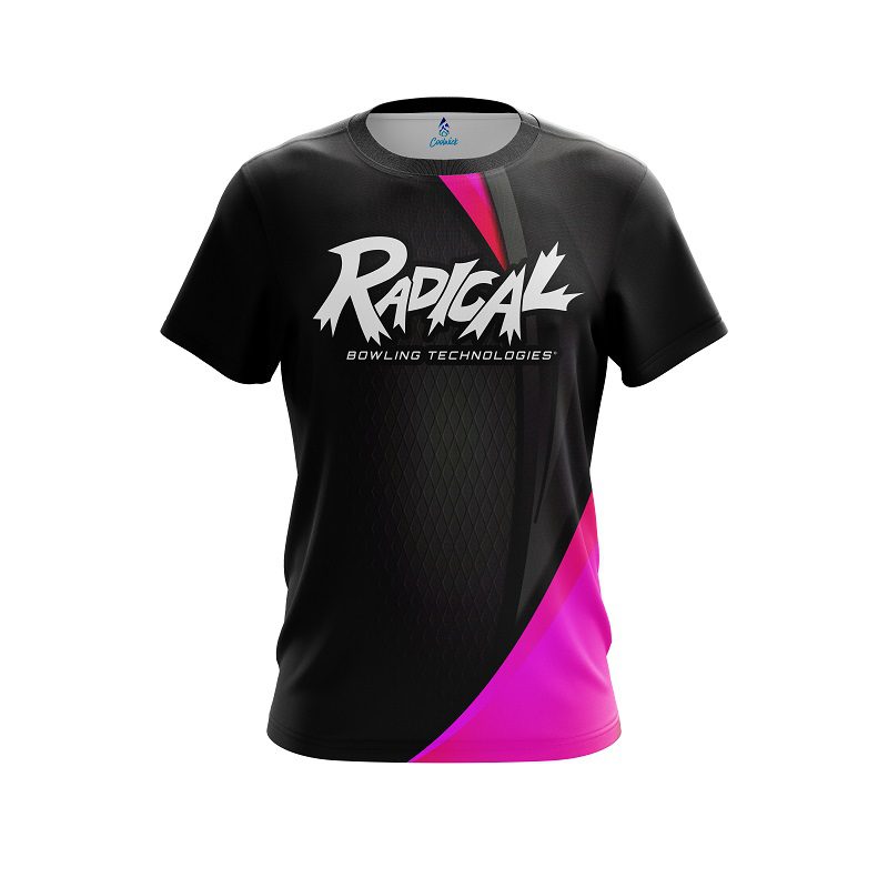 Radical Carbon Pink Swirl CoolWick Bowling Jersey