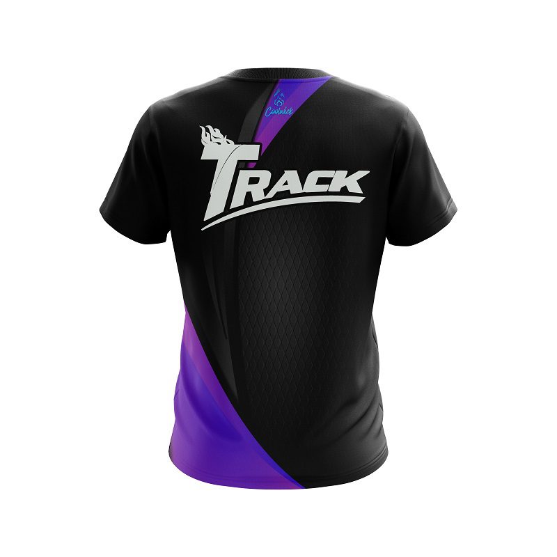 Track Carbon Purple Swirl CoolWick Bowling Jersey - Image 2