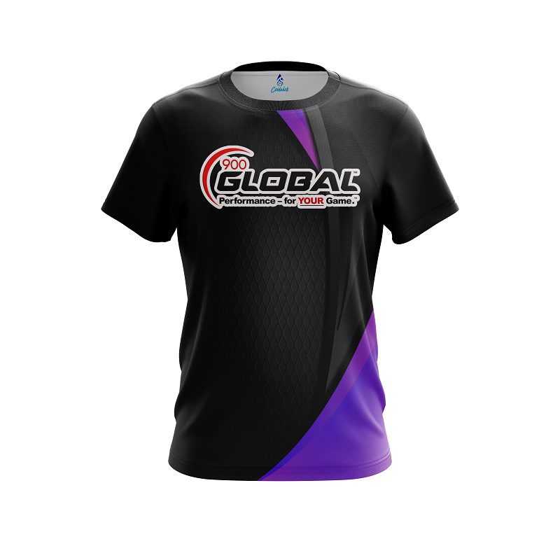 900 Global Carbon Purple Swirl CoolWick Bowling Jersey