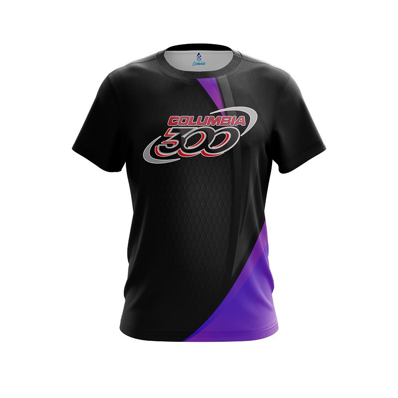 Columbia 300 Carbon Purple Swirl CoolWick Bowling Jersey