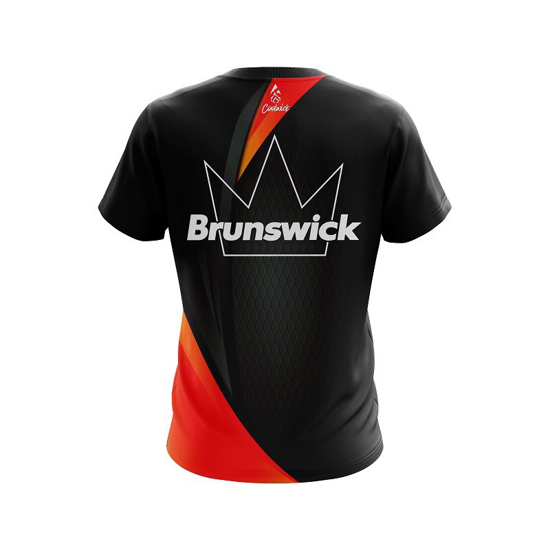 Brunswick Carbon Red Swirl CoolWick Bowling Jersey - Image 2