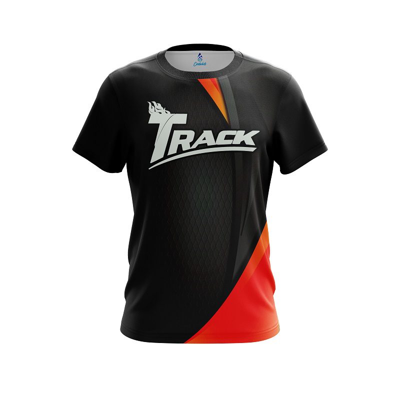 Track Carbon Red Swirl CoolWick Bowling Jersey