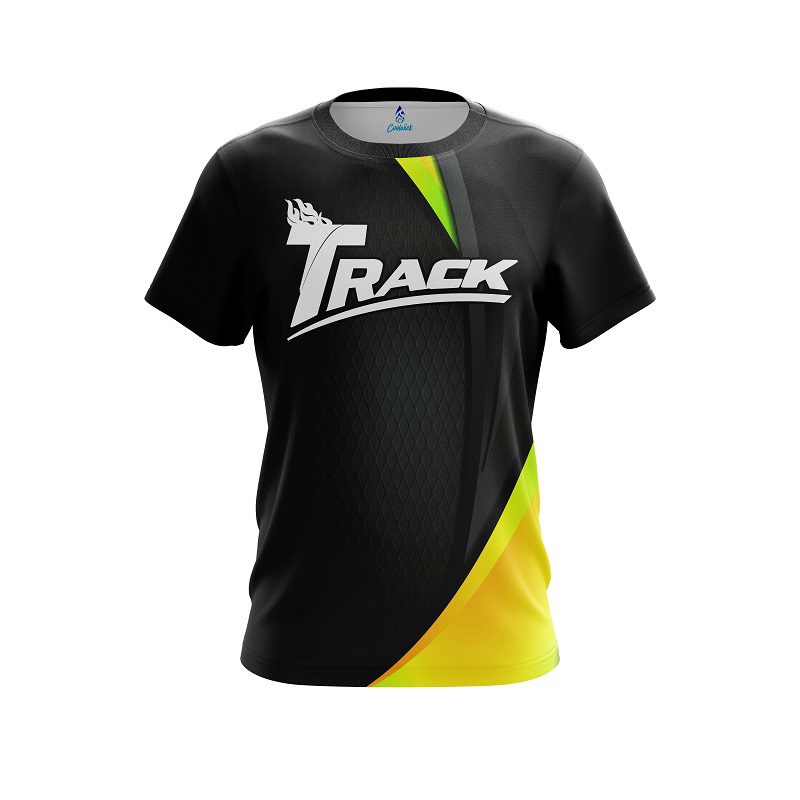 Track Carbon Yellow Swirl CoolWick Bowling Jersey