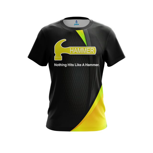 Hammer Carbon Yellow Swirl CoolWick Bowling Jersey