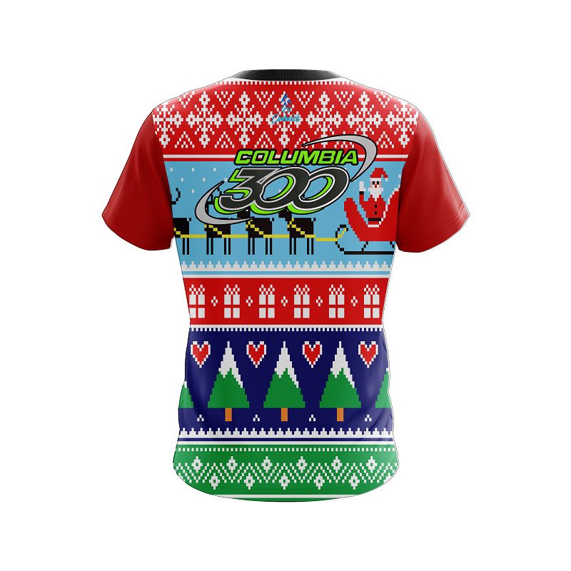 Columbia 300 Dirty Santa Red Coolwick Bowling Jerseys - Image 2