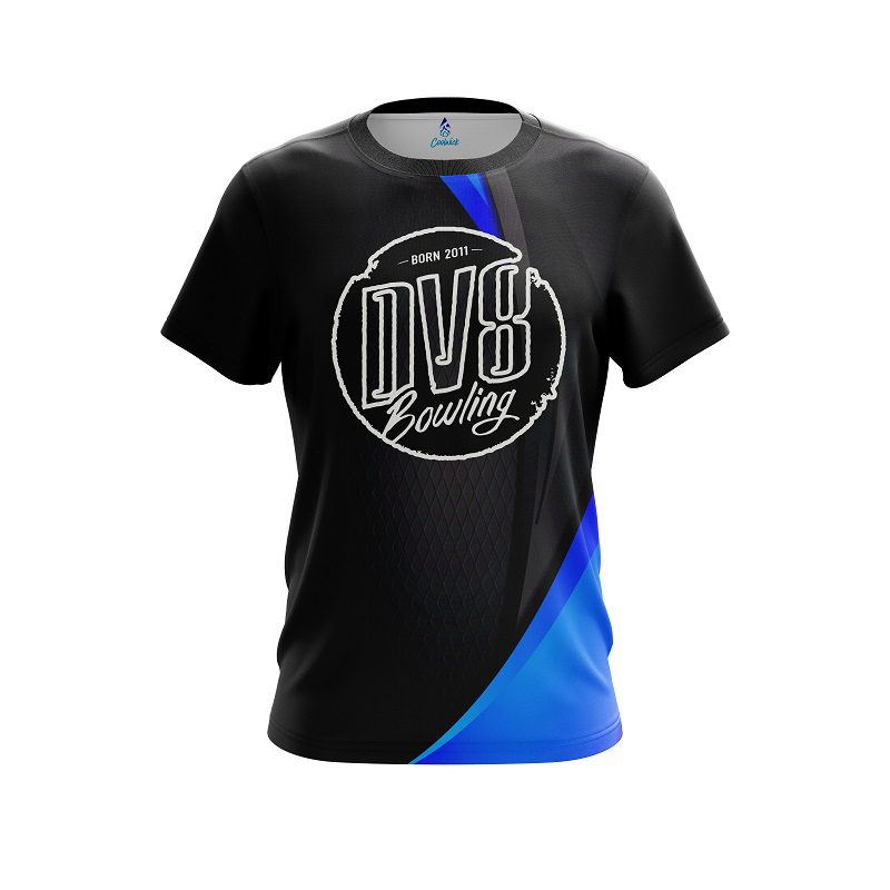 DV8 Carbon Blue Swirl CoolWick Bowling Jersey