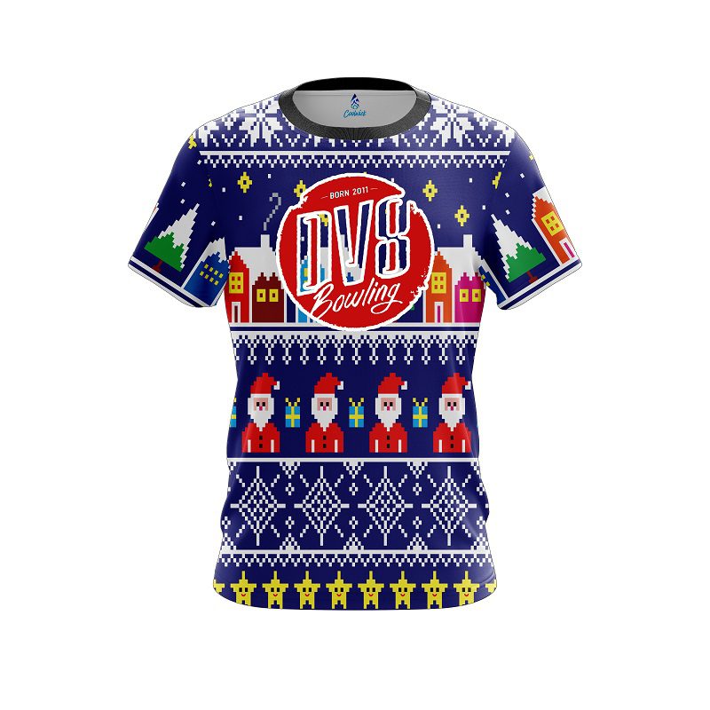 DV8 Dirty Santa Blue CoolWick Bowling Jersey