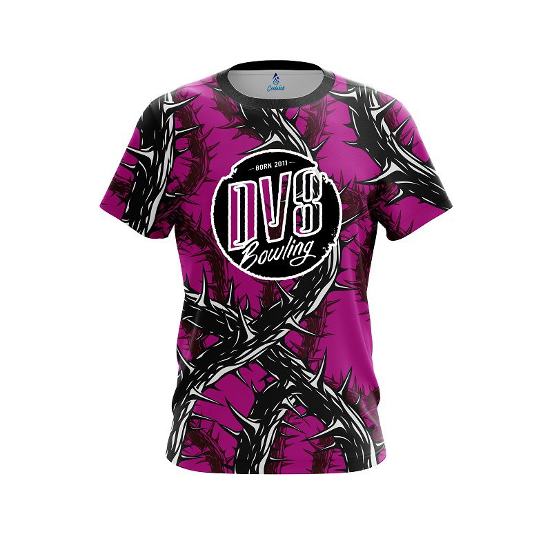 DV8 Rock And Roll Pink Thorns CoolWick Bowling Jersey