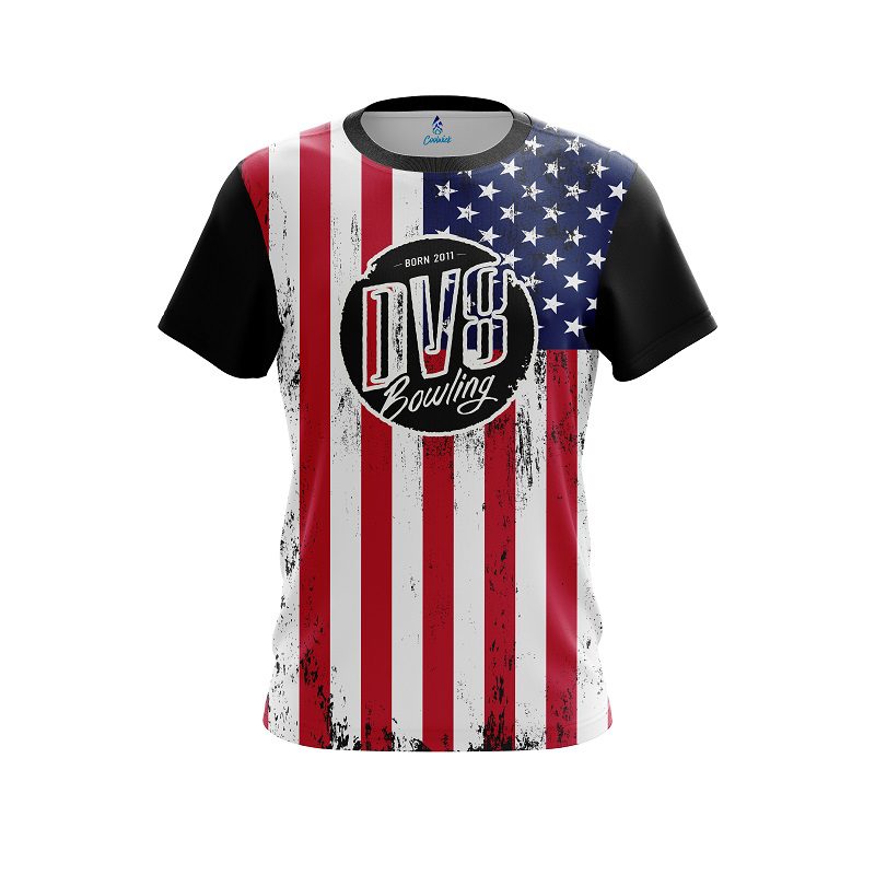 DV8 USA Flag CoolWick Bowling Jersey