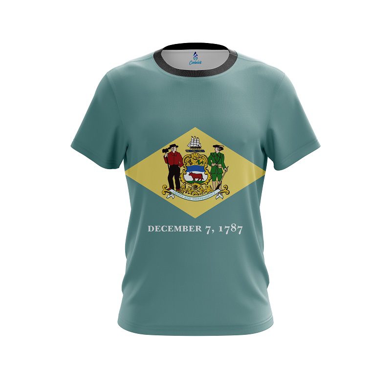 Plain Delaware Flag CoolWick Bowling Jersey