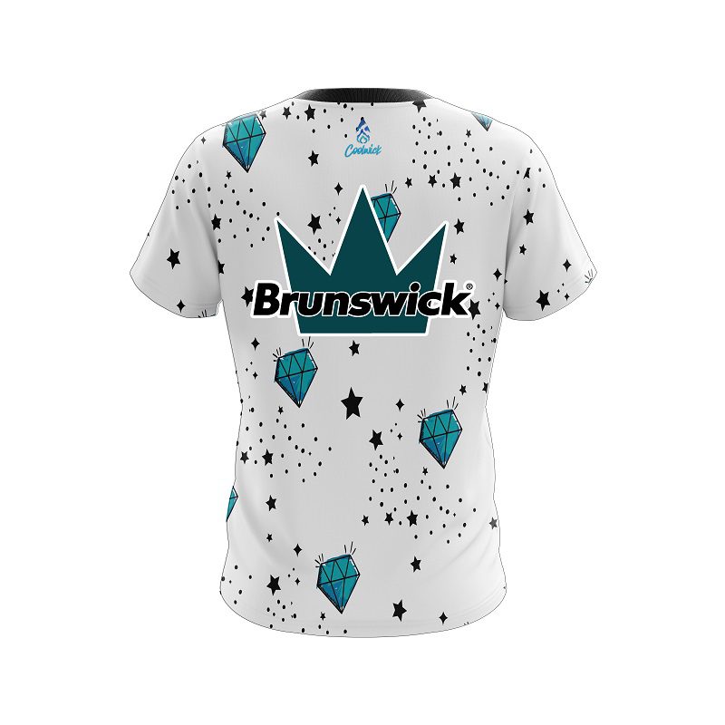Brunswick Diamond White CoolWick Bowling Jersey - Image 2