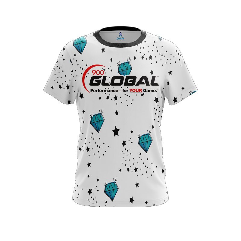900 Global Diamond White CoolWick Bowling Jersey