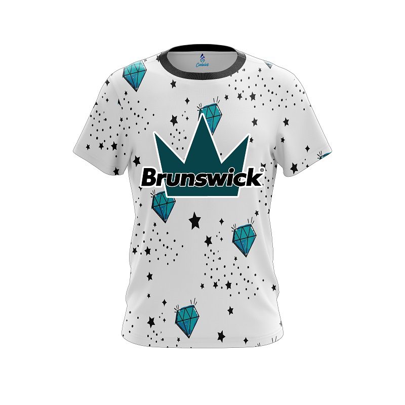 Brunswick Diamond White CoolWick Bowling Jersey