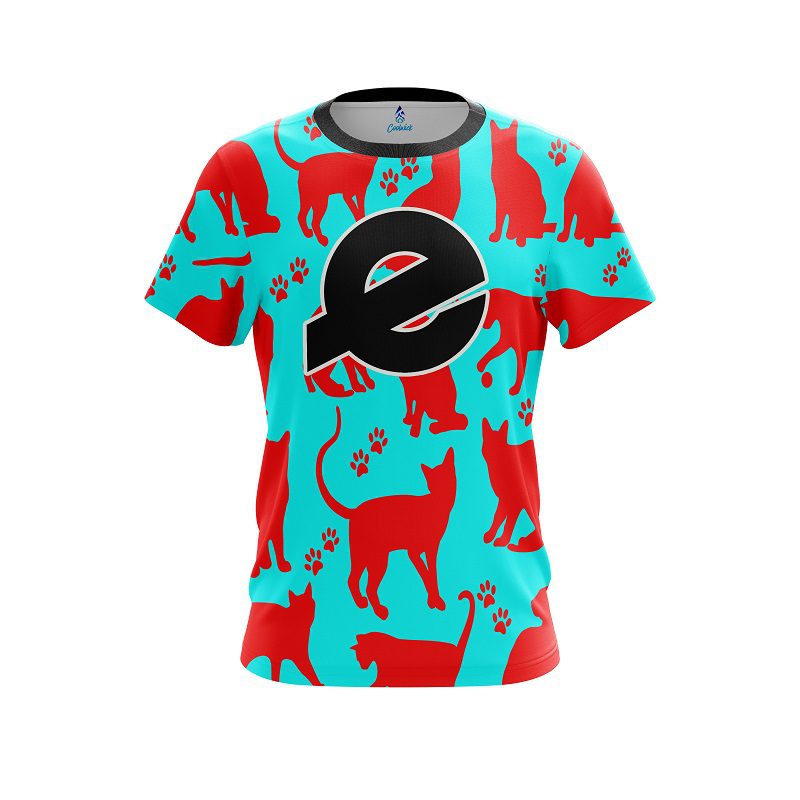 Ebonite Aqua Red Cat CoolWick Bowling Jersey