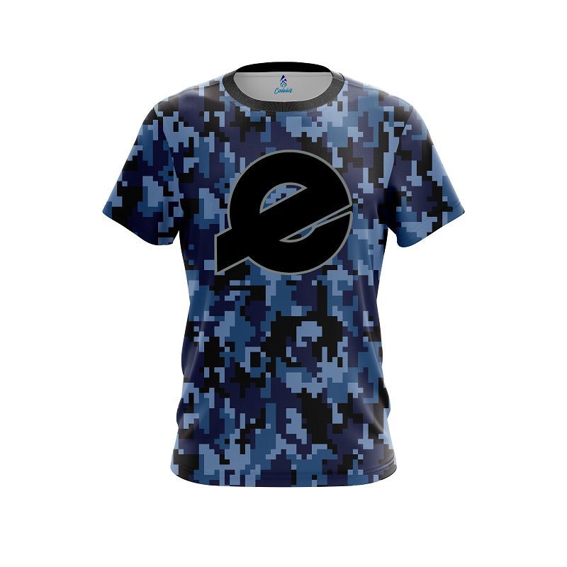 Ebonite Digital Camo Blue CoolWick Bowling Jersey