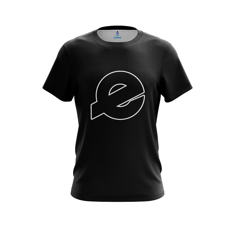 Ebonite Plain Black CoolWick Bowling Jersey