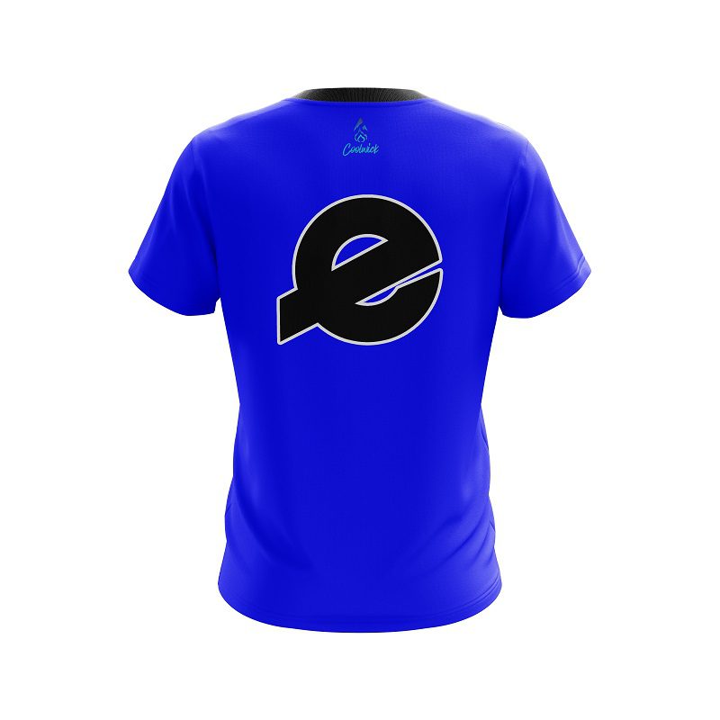 Ebonite Plain Blue CoolWick Bowling Jersey - Image 2