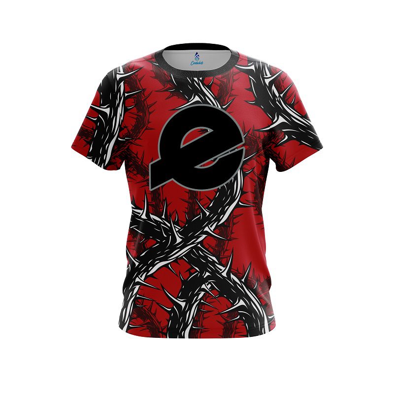 Ebonite Rock And Roll Red Thorns CoolWick Bowling Jersey