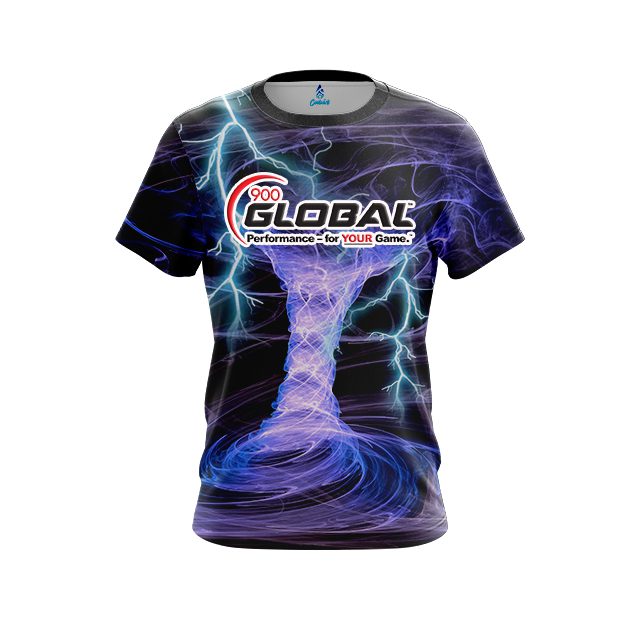 900 Global Electrical Tornado Black CoolWick Bowling Jersey